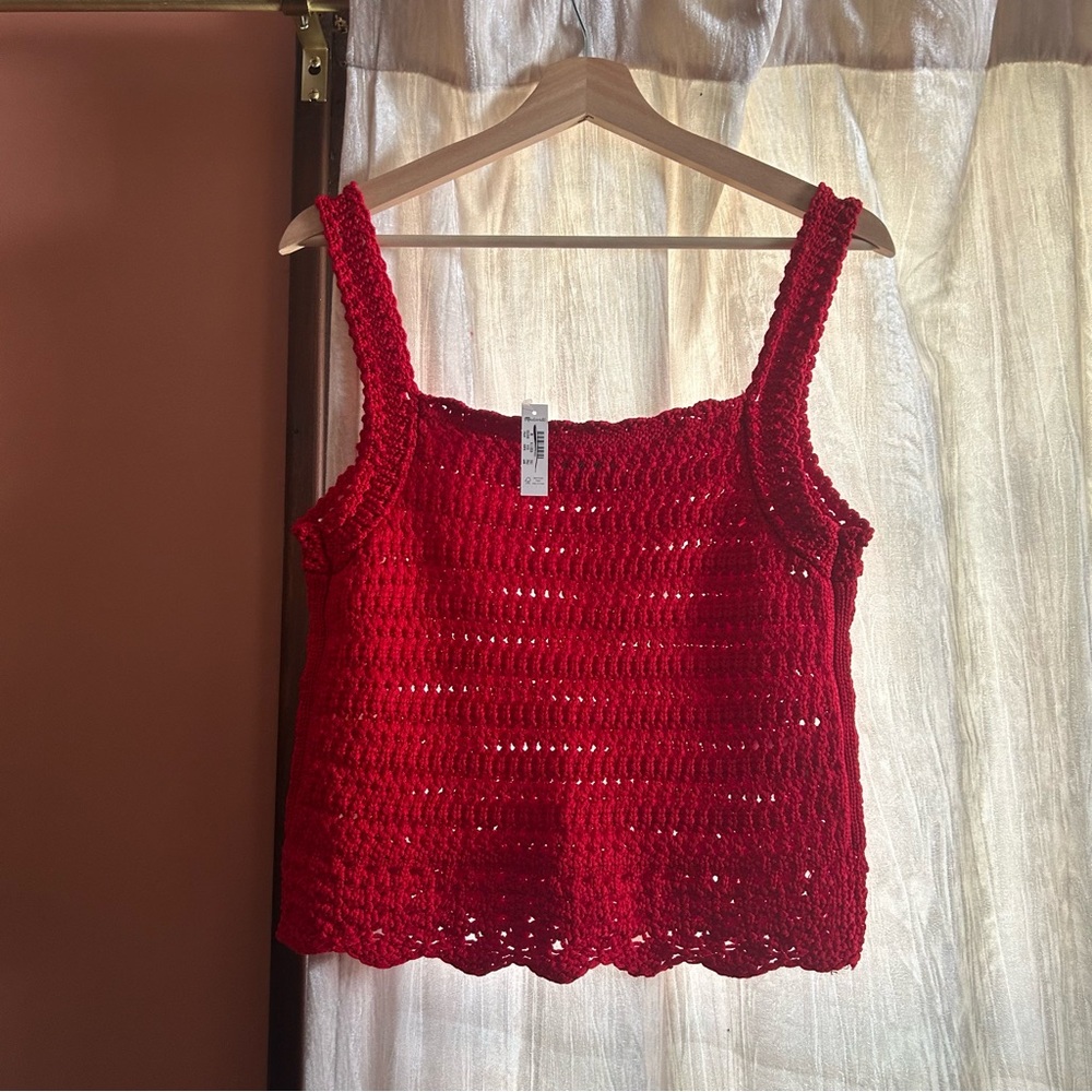 Madewell Red Crocheted Tank Top - Picture 3 of 8